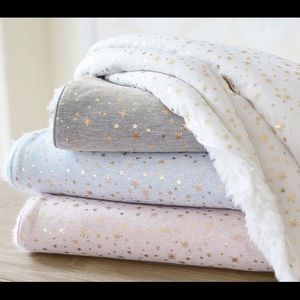 Pottery Barn Metallic Star Sherpa Baby Blanket